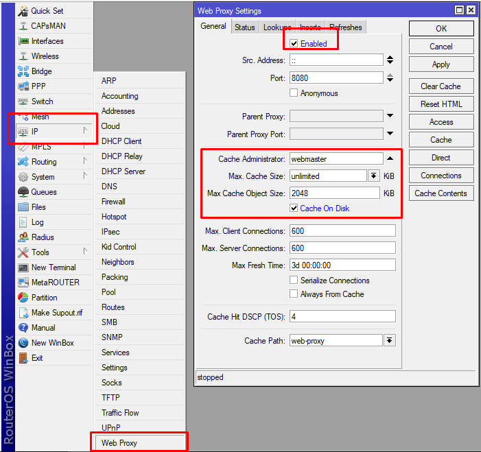 Tutorial MikroTik : Membuat Web Proxy pada MikroTik