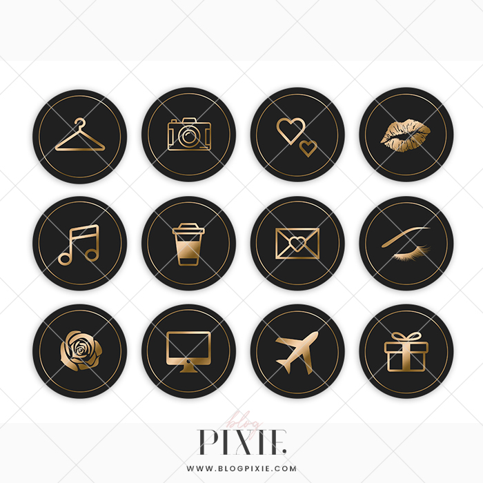 Instagram Highlight Icons Black And Gold Blog Pixie