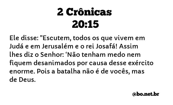 2 Cronicas 20 15 Nvi Nova Versao Internacional Biblia Online