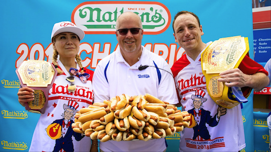 Despite Counting Error Chestnut Breaks Record At Nathan S Hot Dog Eating Contest
