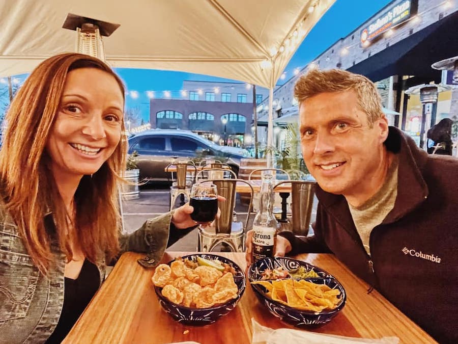 Annette and peter having a Happy hour date night