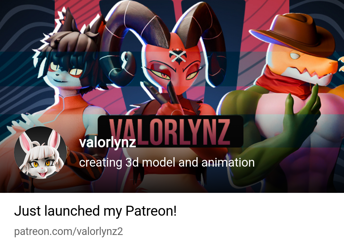 valorlynz | creating 3d model and animation | Patreon Valorlynz