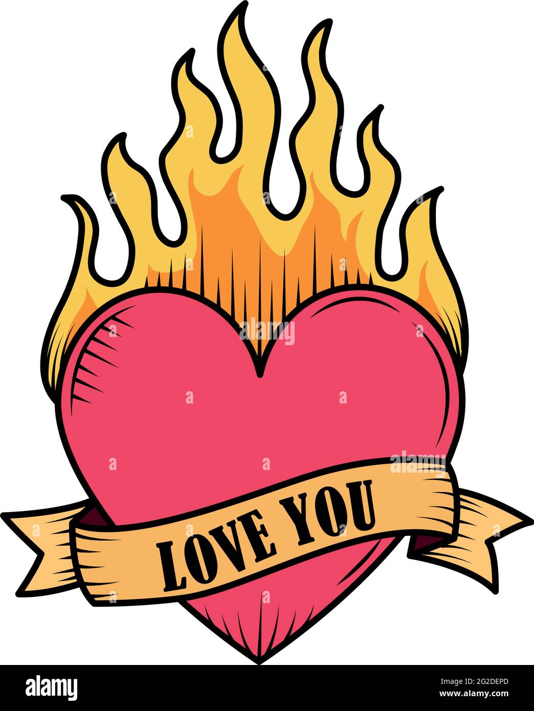 Tattoo Heart Flame Stock Vector Image & Art - Alamy