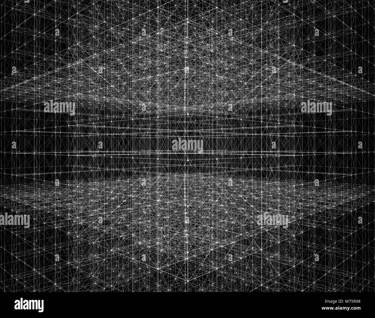 3d Spatial Connection Network Data Matrix Future Technology Network Connection Stock Photo Alamy