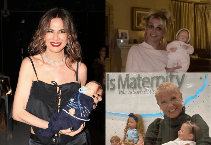 Luciana Gimenez, Britney Spears e Xuxa com bebês reborn