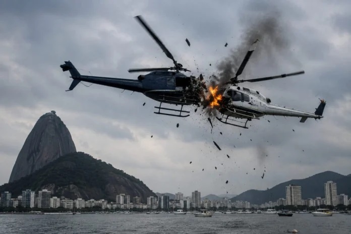 Helicópteros colidem no Rio de Janeiro e mata seis pessoas
