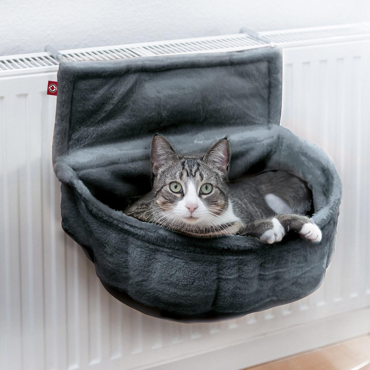 Hamac de radiateur pour chat Cuddly (gris) | LIVRAISON GRATUITE | Cat Tree  FR