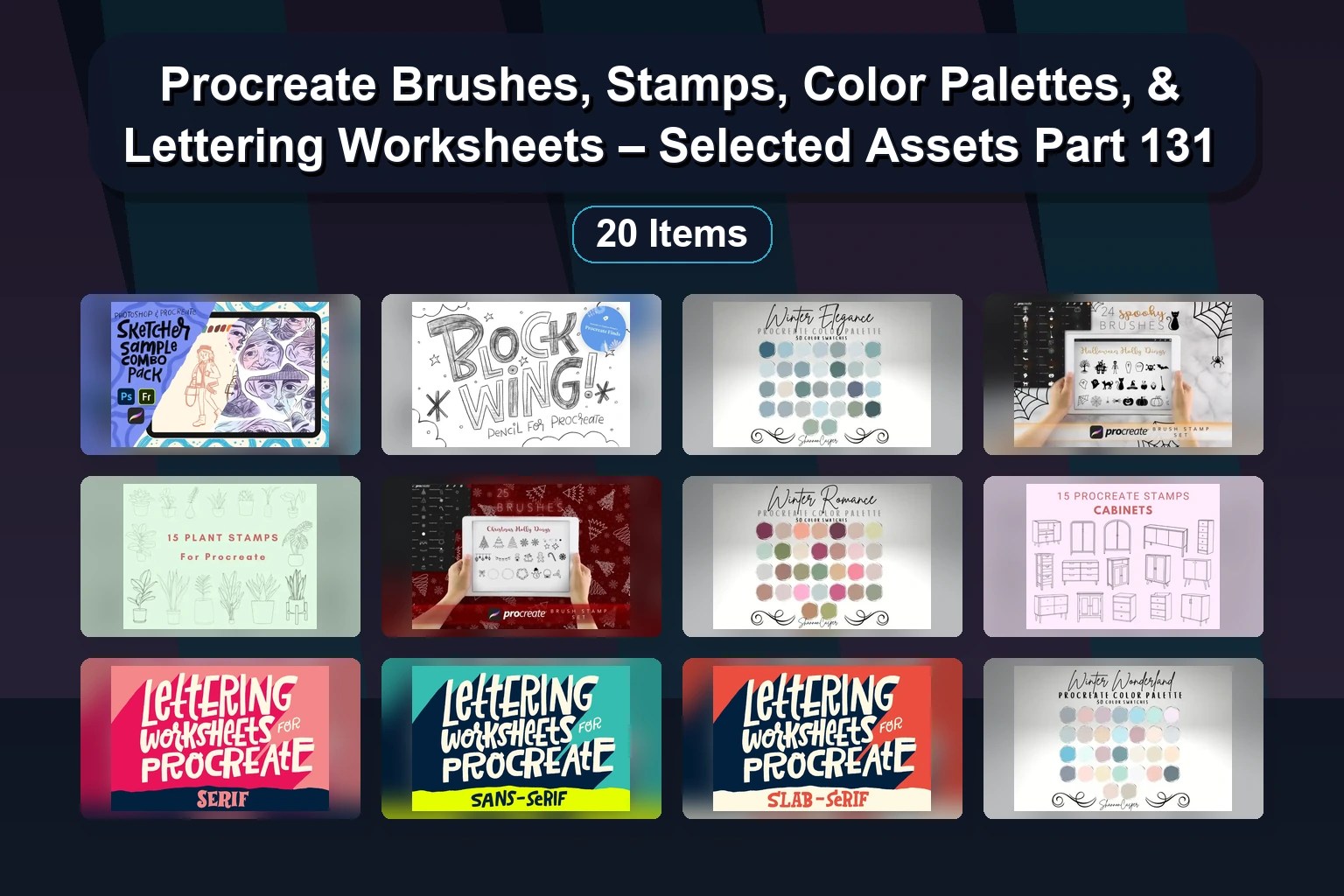 Procreate 笔刷、印章、调色板与字体练习手册 – 精选素材第131期 Procreate 笔刷、印章、调色板与字体练习手册 – 精选素材第131期