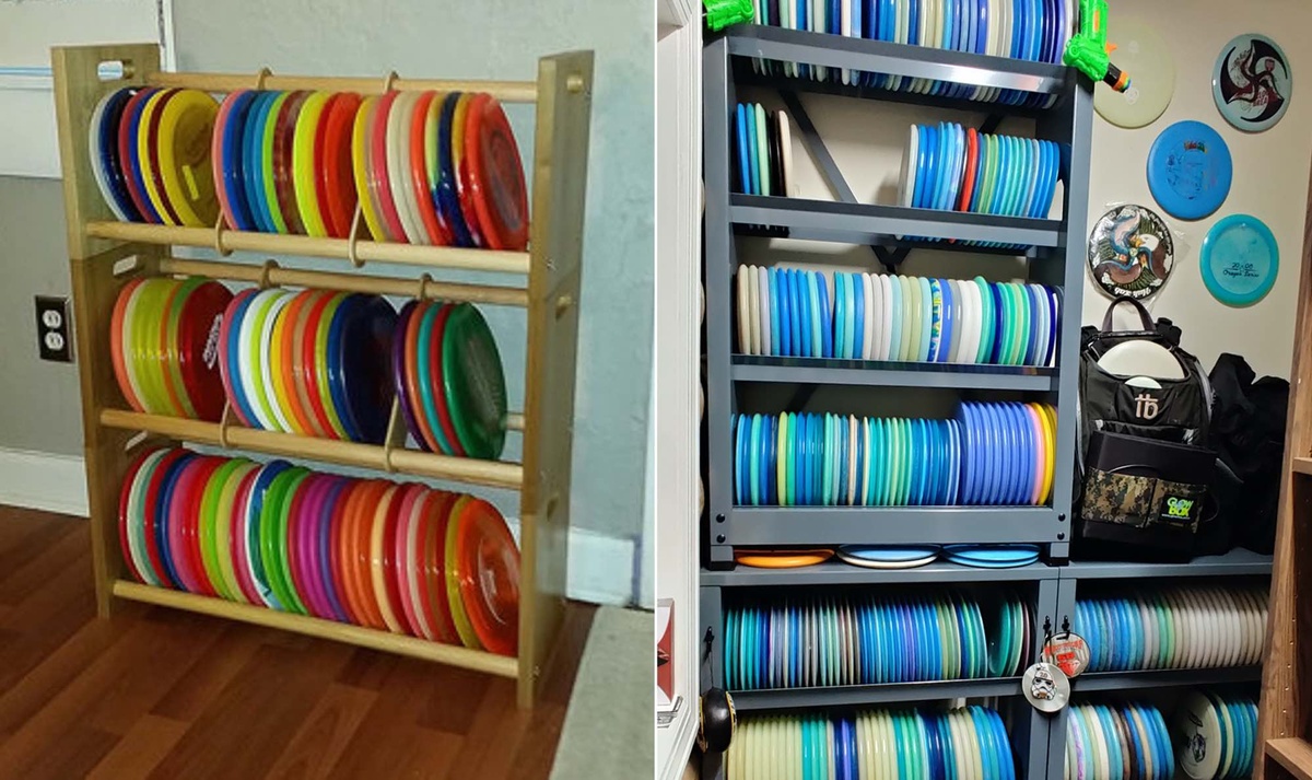 Disc golf shelf