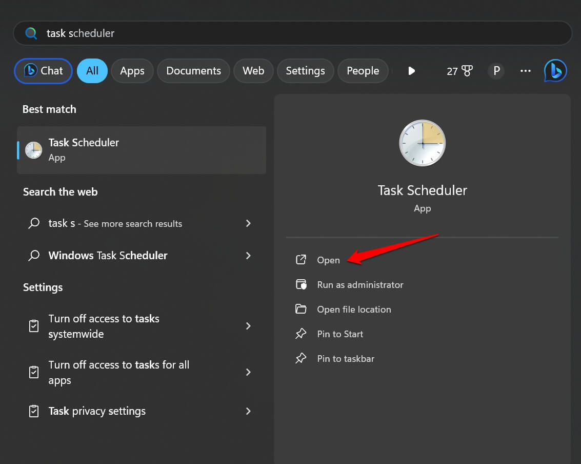 start windows task scheduler
