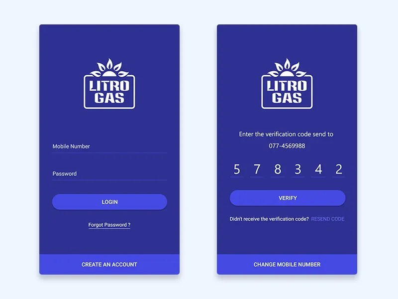 Litro Gas Dealers Login Verify Screens By Hasitha Sandaruwan On Dribbble