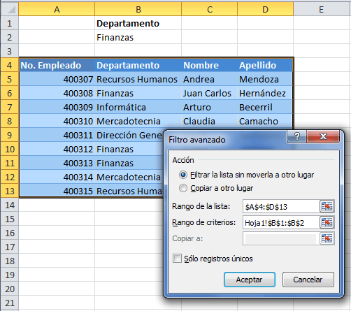 Filtro Avanzado Excel Total