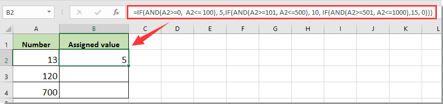 Bagaimana cara menetapkan nilai atau kategori berdasarkan rentang angka di  Excel?