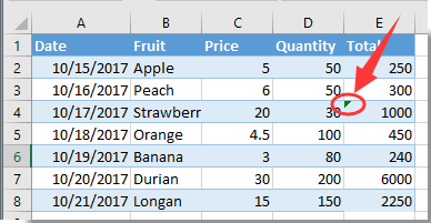 Bagaimana cara menyembunyikan kesalahan rumus yang tidak konsisten di Excel?