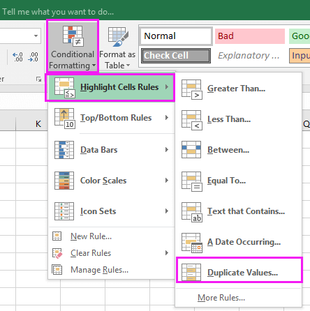 Bagaimana cara menandai nilai duplikat dengan warna di Excel?
