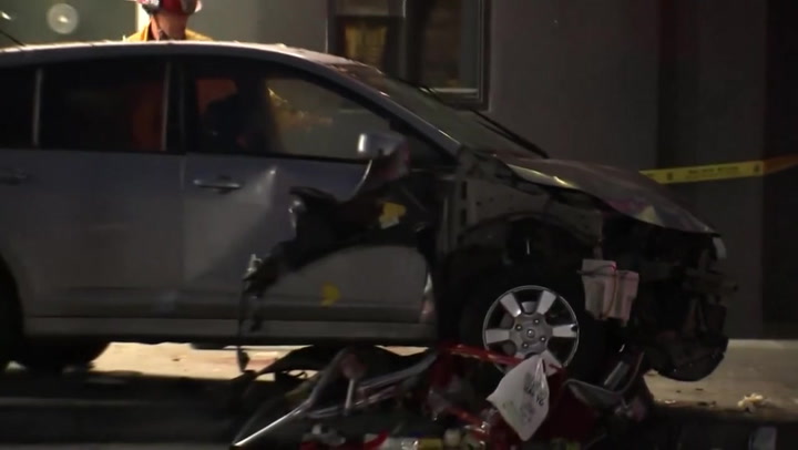 Video: Emergency workers surround Los Angeles car collision site | News