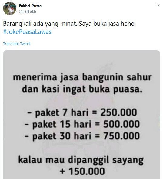 Sambut Hari Pertama Puasa, Netizen Bikin Cuitan Lucu