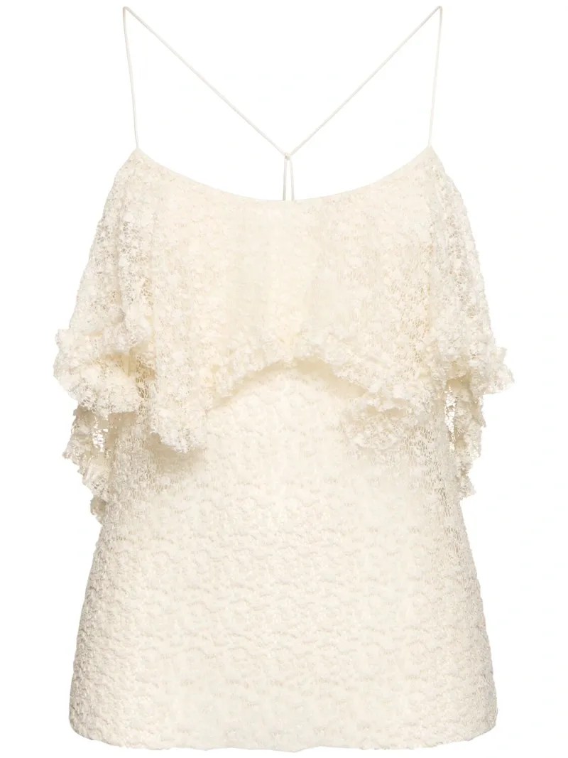 Philosophy Di Lorenzo Serafini - Draped Cotton Blend Lace Top