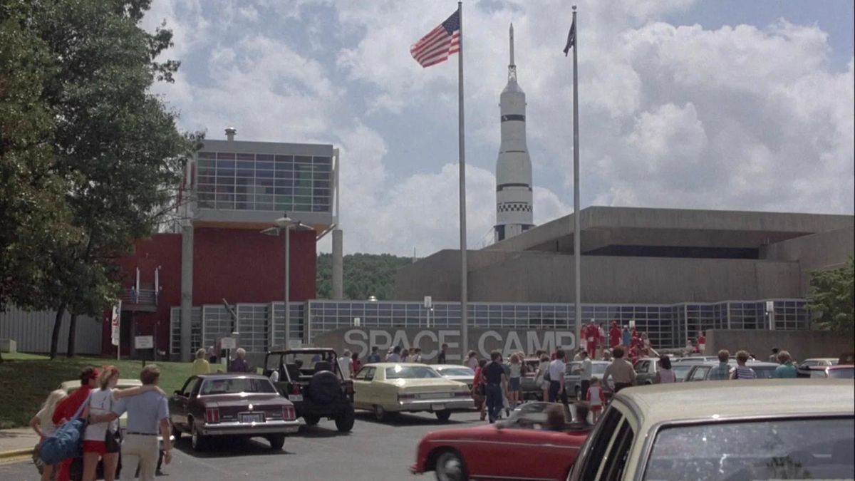 Captura de pantalla de la película espacial SpaceCamp de 1986.