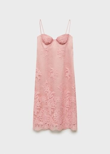 Mango , Lace Dress With Structured Neckline - Women