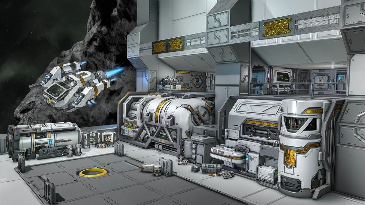 Una base de ciencia ficción en el juego Space Engineers
