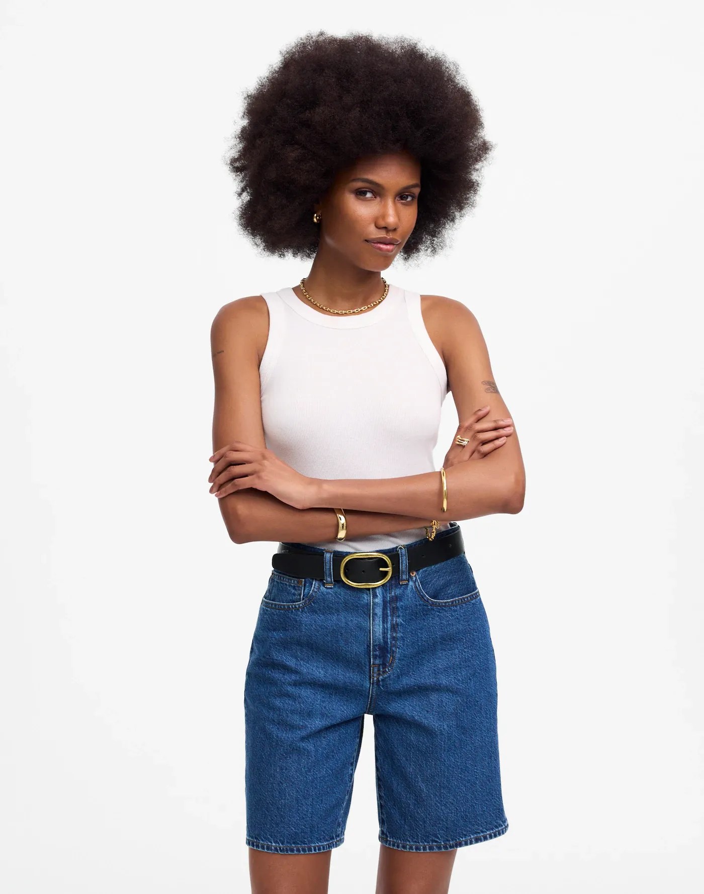 Madewell, The 1997 Denim Bermuda Shorts in Dove Wash