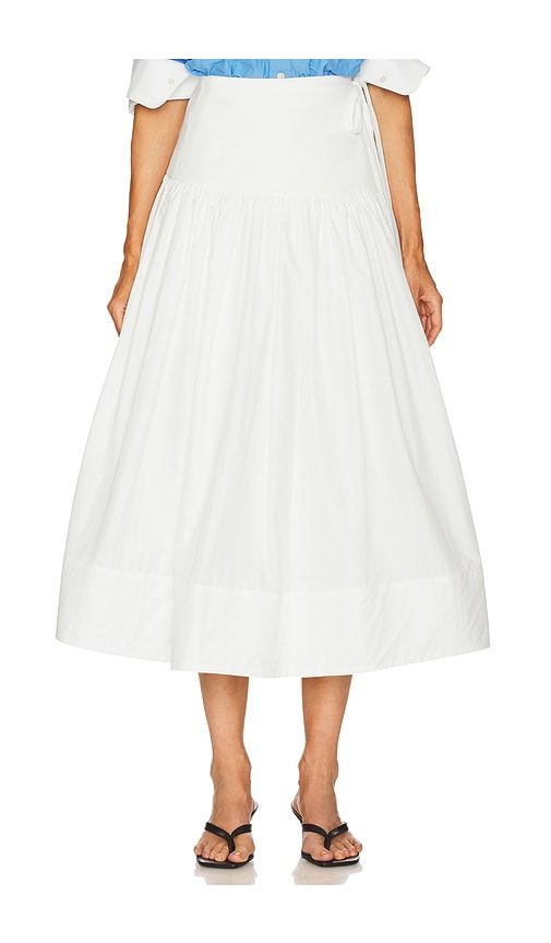 Midi Wrap Skirt in Tech Poplin