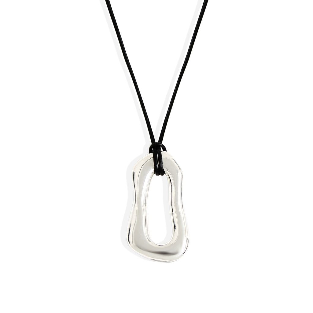 Chianti Necklace - Silver With Leather