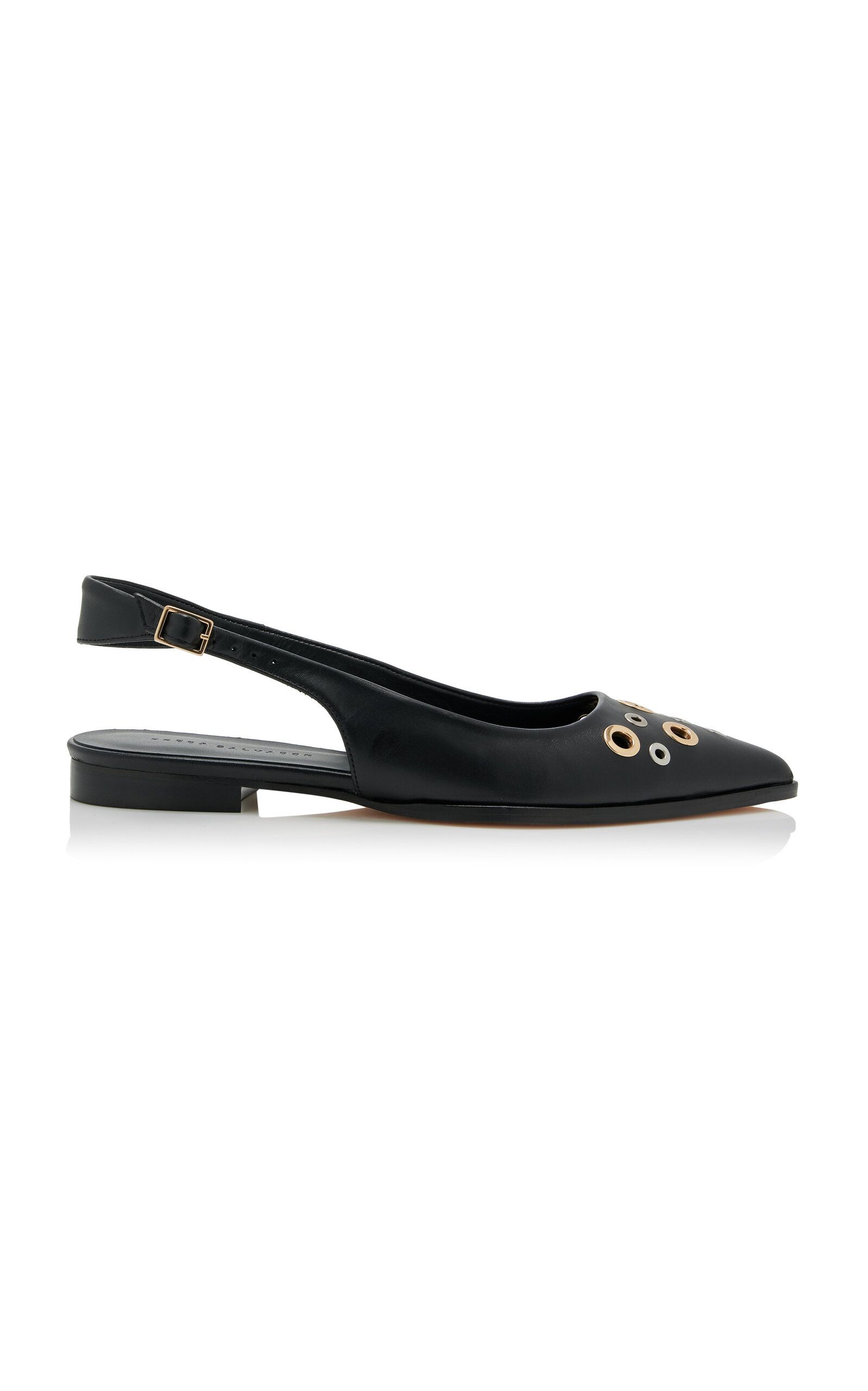 Marie Grommet Leather Slingback Flats