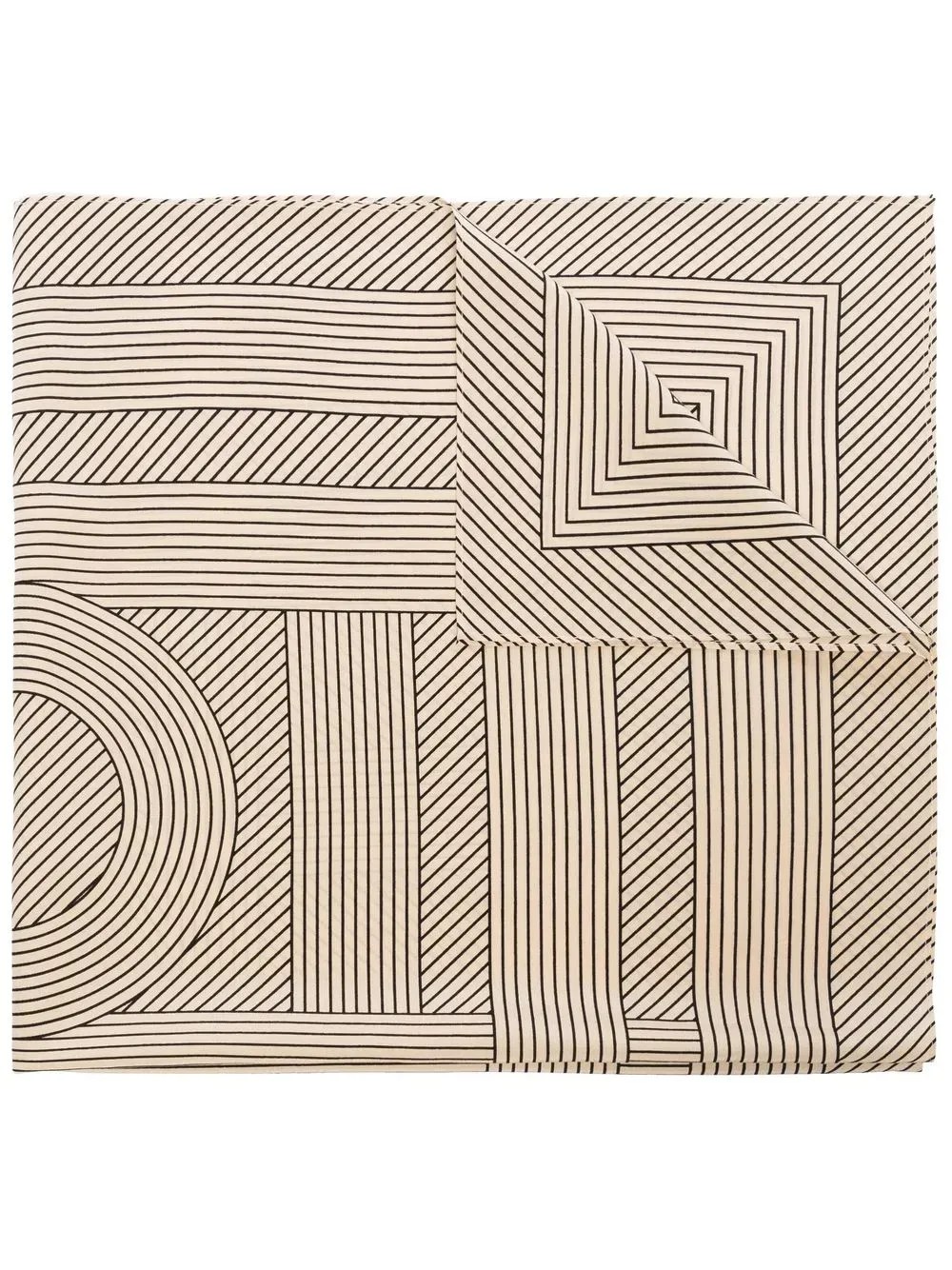 Striped Monogram Print Scarf | One Size