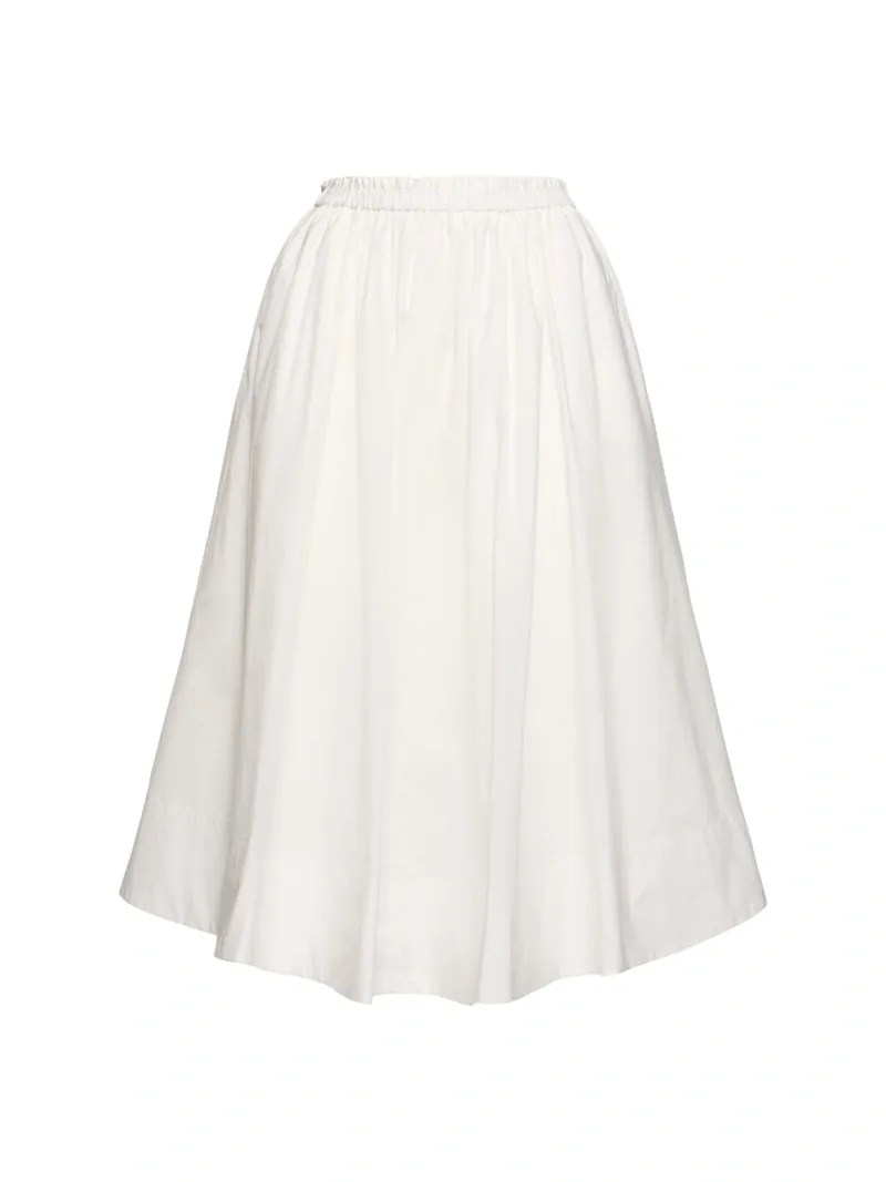 Forte_forte- Elastic waist poplin midi skirt