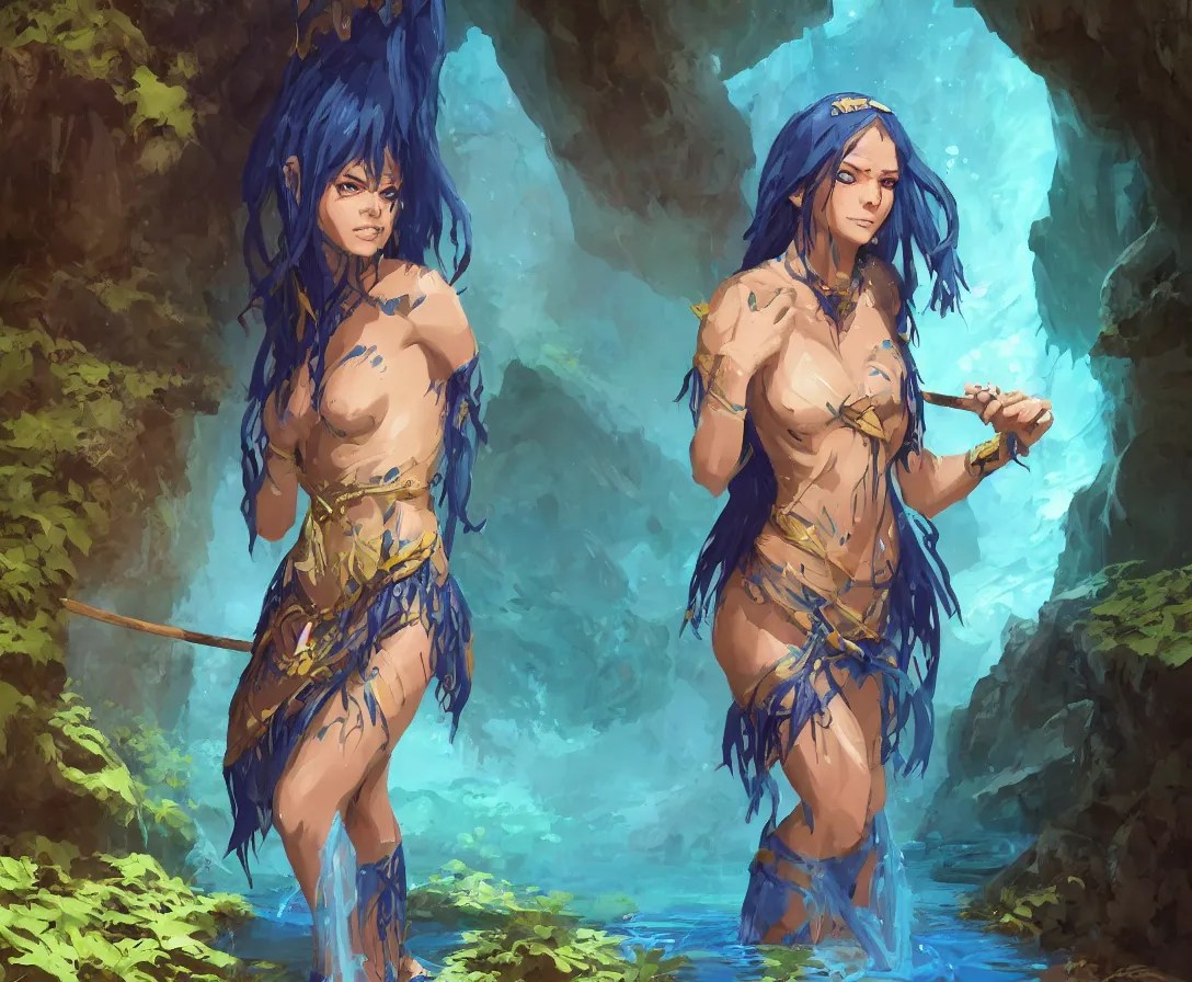 half orc half elf woman, beautiful face and small orc | Stable Diffusion Elf princess and orcish mangapark