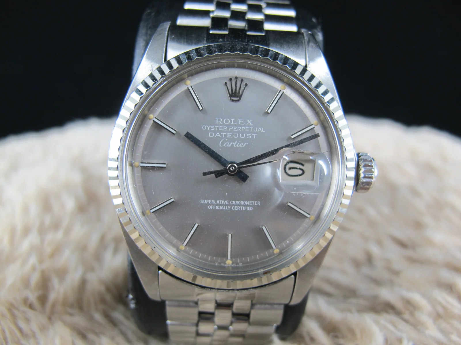 1967 Rolex Datejust 1601 Ss Original Ghost Grey Dial Signed With Ca Alex Pig Timepieces