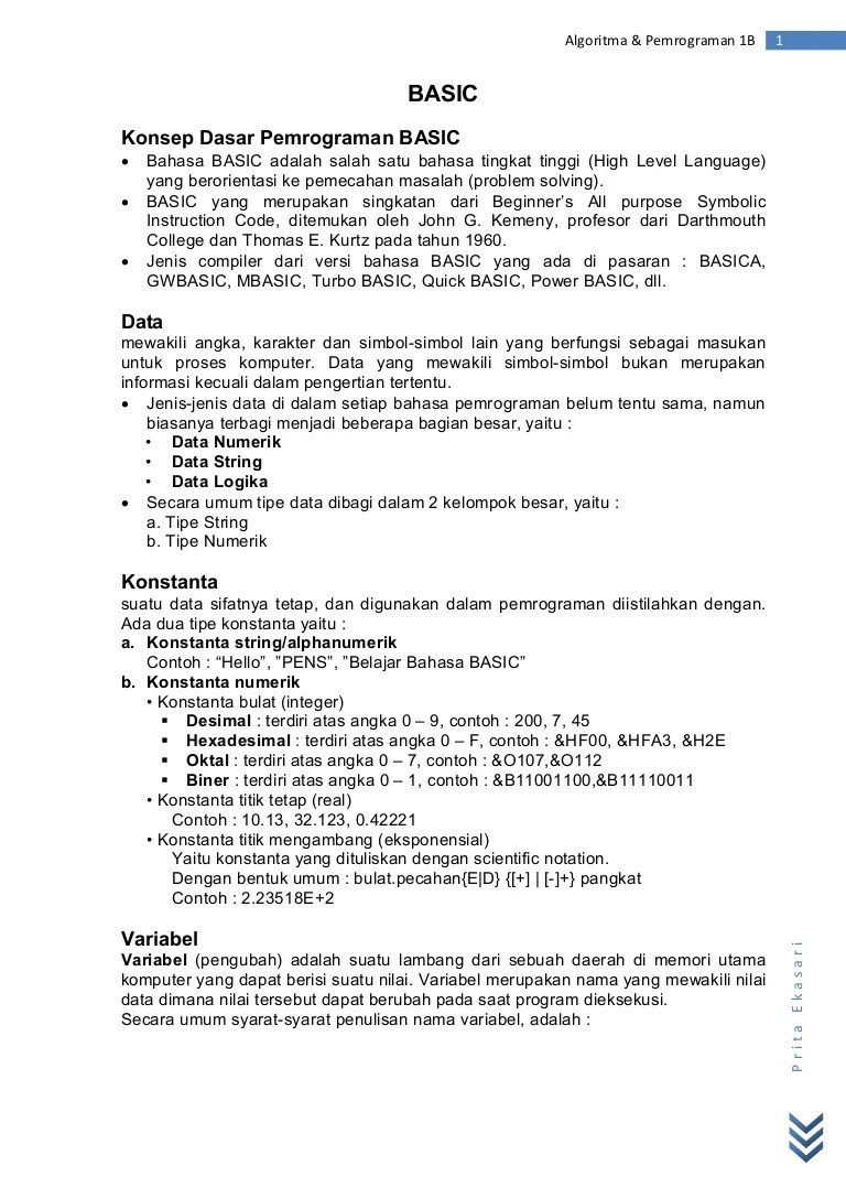 Dasar pemrograman basic