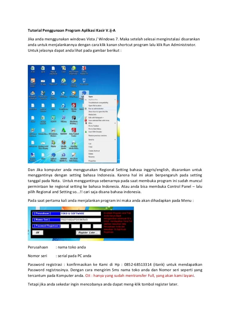 Tutorial penggunaan program aplikasi kasir A