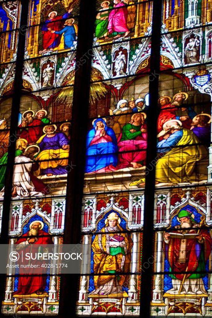 Cologne Germany Stained Glass Window In The Interior Of The Cologne Cathedral Stock Photo 4028 1774 Superstock