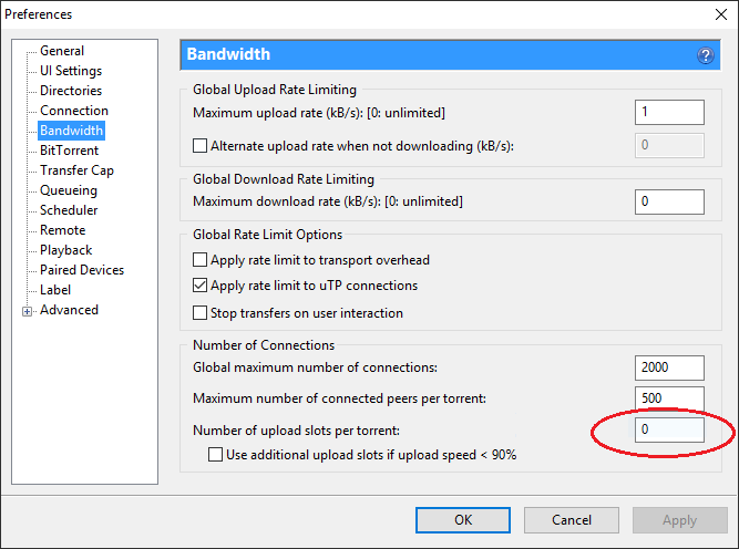 How To Disable Upload Turn Off Seeding In Utorrent Tech Journey