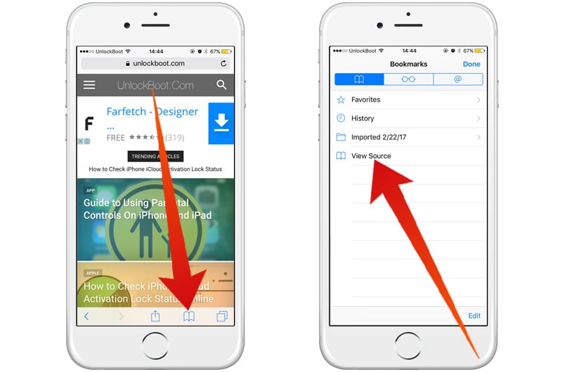 View Webpage Source Code Using Safari On iPhone, iPad or Mac