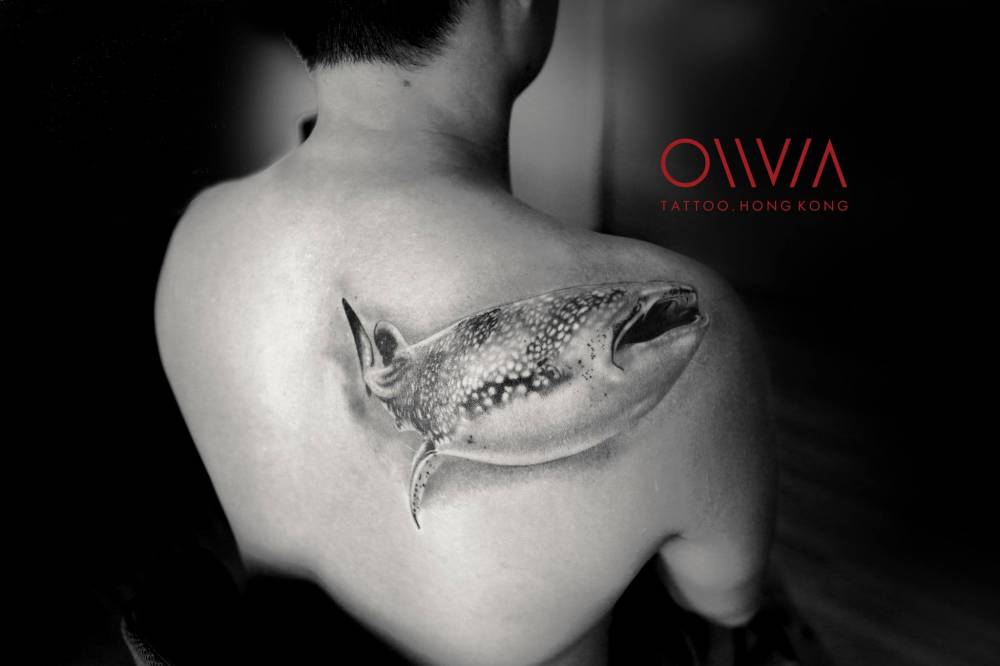 Realistic Whale Shark Tattoo On The Right Shoulder 666_x_1000_jpg