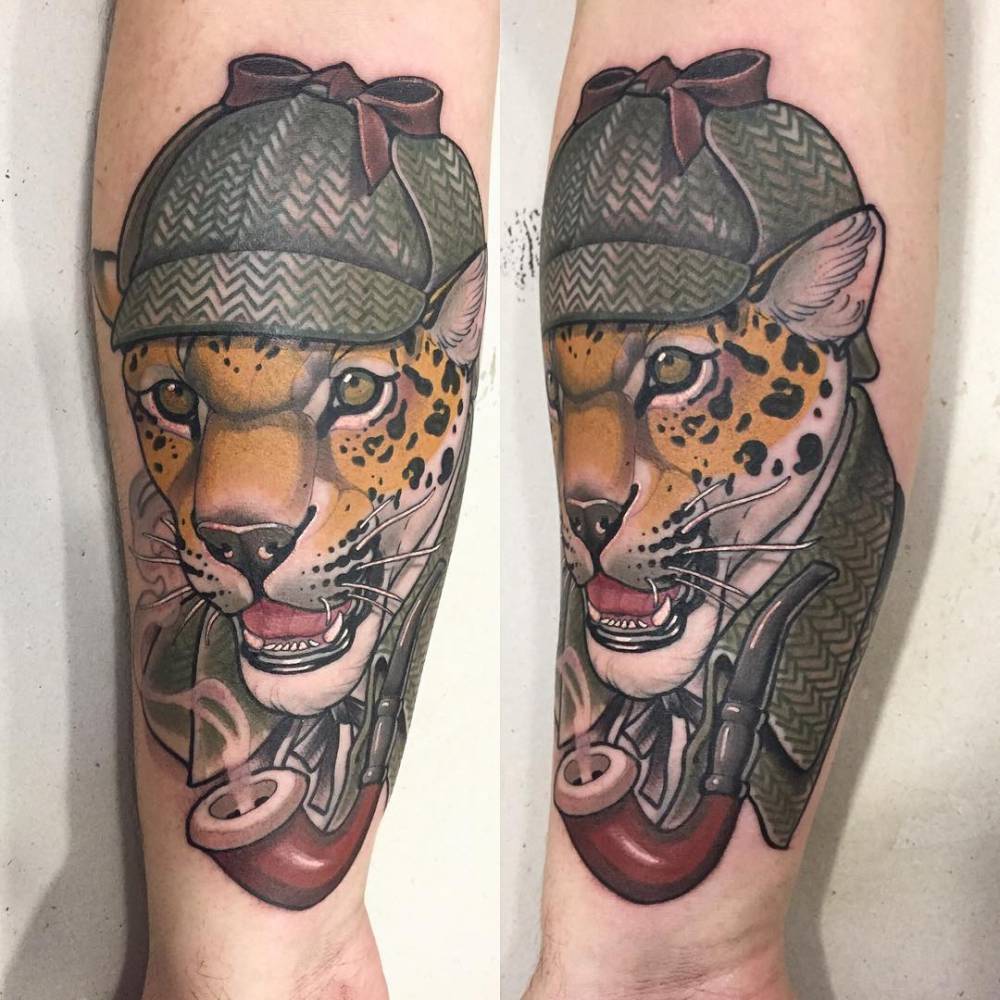 Neotraditional Leopard Tattoo On The Right Inner 1000_x_1000_jpg