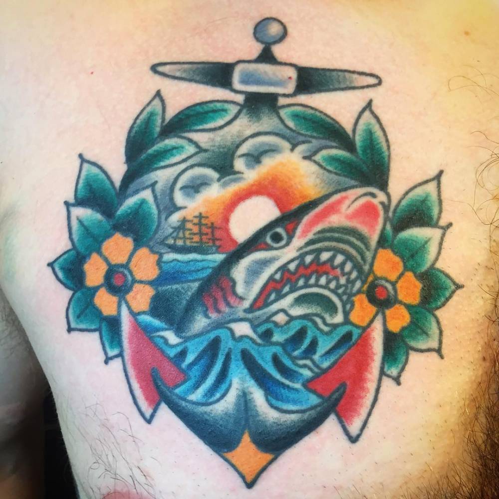 Traditional Shark Anchor Tattoo On The Right Side Of 1000_x_1000_jpg