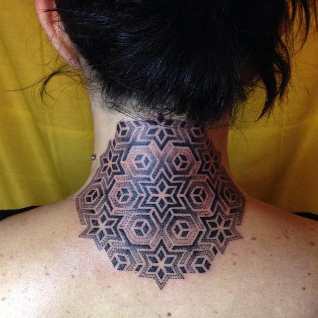 Dotwork Mandala Tattoo On The Back Of The Neck. 640_x_640_jpg