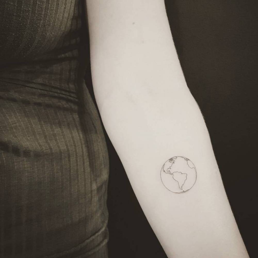 Fine Line Planet Earth Tattoo On The Inner Forearm. 1000_x_1000_jpg