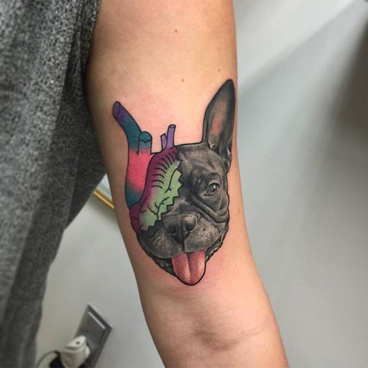 Heart-French Bulldog Tattoo On The Left Bicep. 720_x_720_jpg