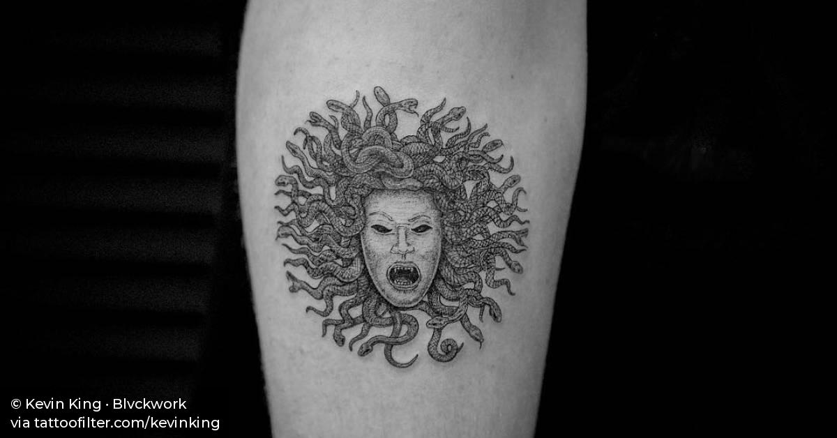 Medusa Tattoo On The Right Upper Arm. 628_x_1200_jpg