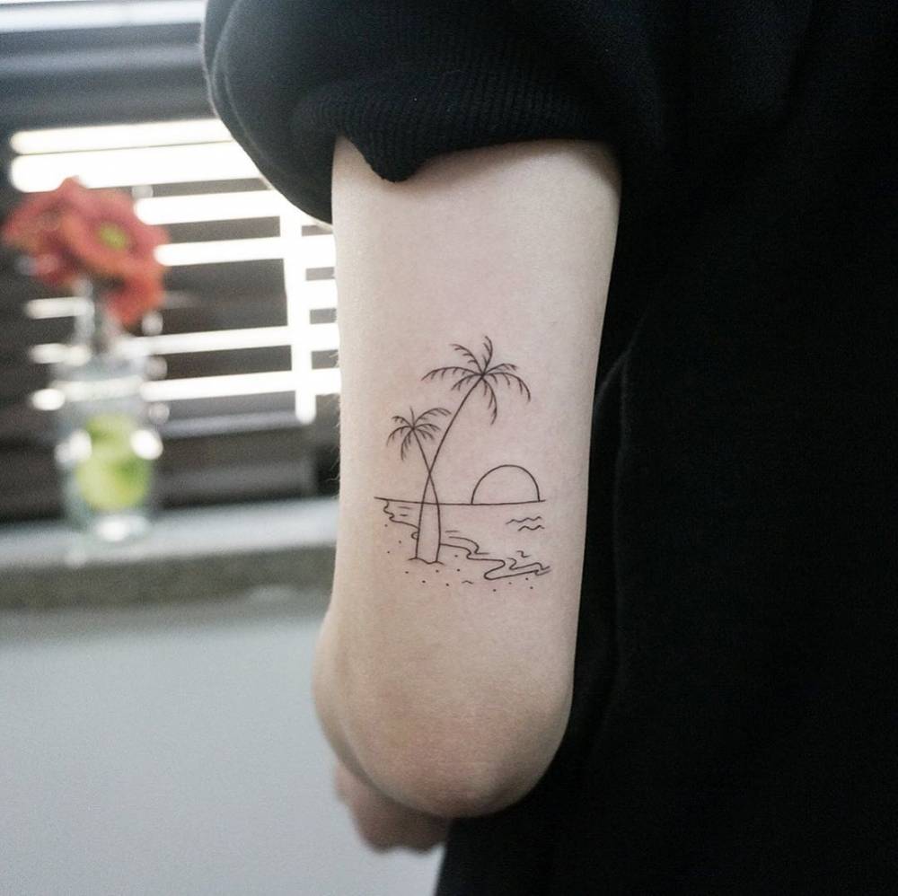 Tropical Landscape Tattoo. 998_x_1000_jpg
