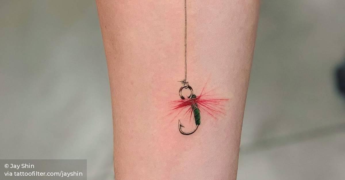 Fish Hook Tattoo On The Inner Forearm. 628_x_1200_jpg