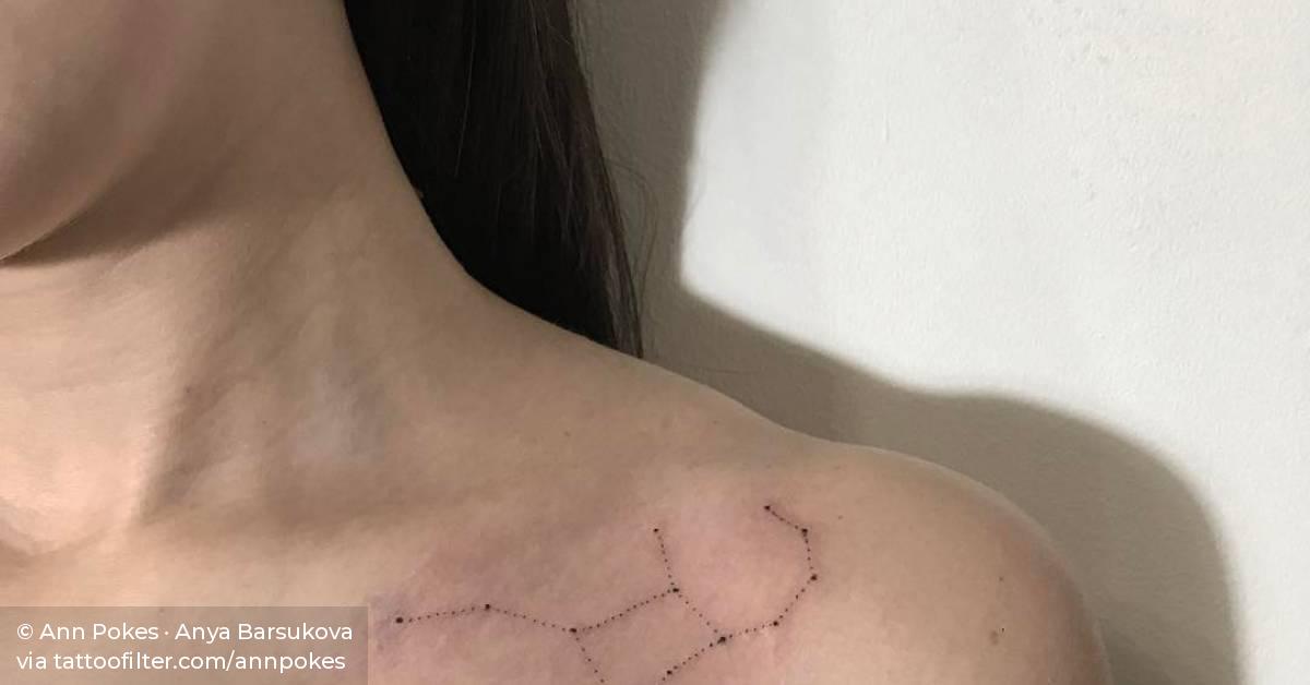 Hand Poked Virgo Constellation Tattoo On The Left 628_x_1200_jpg