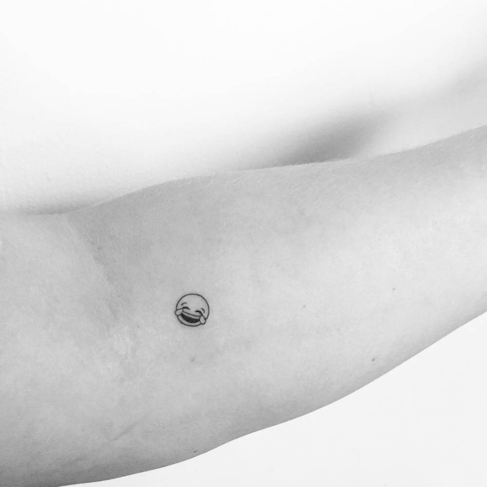 Smiling Emoji Tattoo On The Inner Forearm. 1000_x_1000_jpg