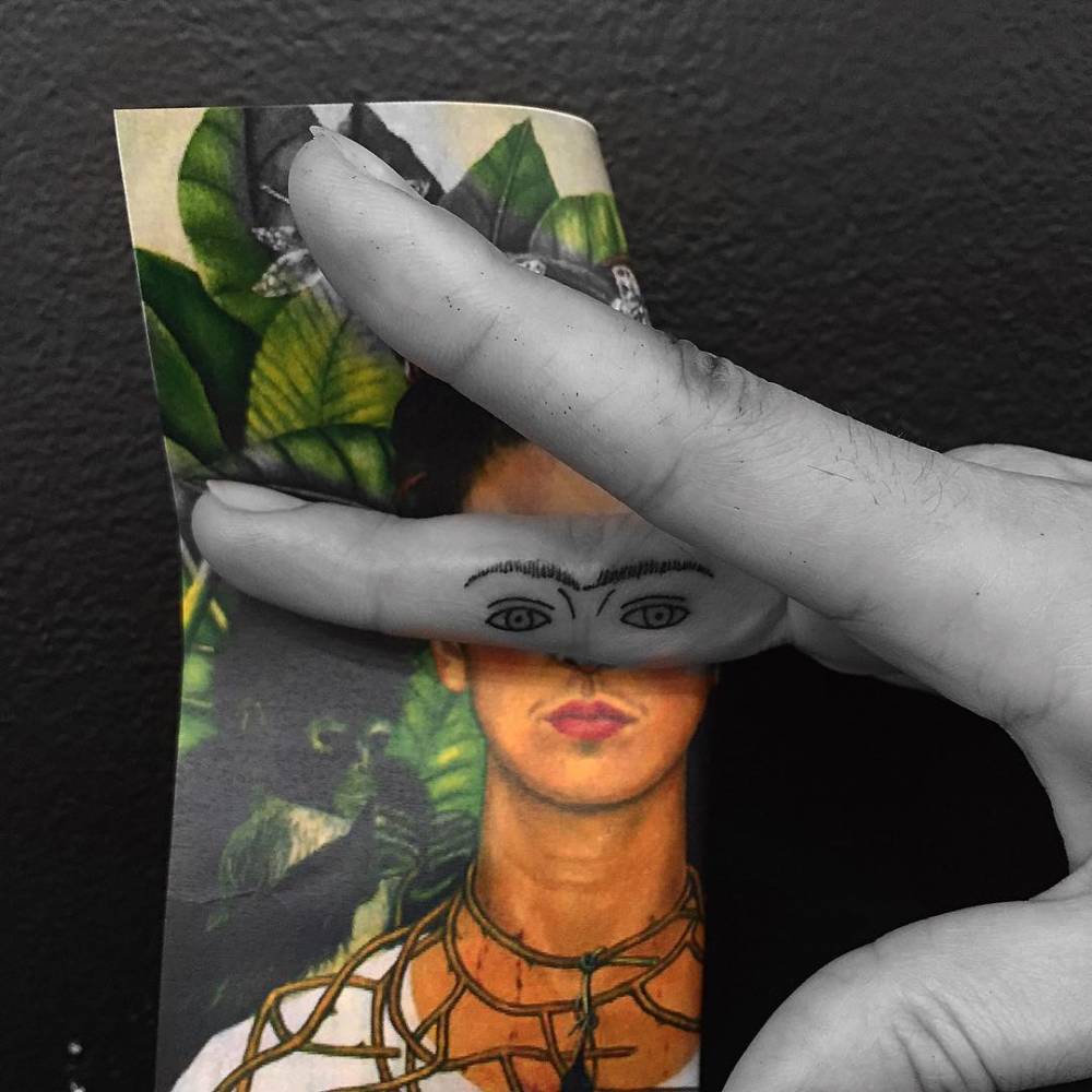 Frida Kahlo Inspired Tattoo On The Finger. 1000_x_1000_jpg